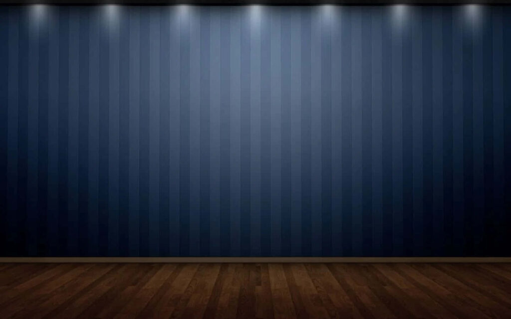 Blues on Wood: A Stage Setting with Striped Background Wallpaper
