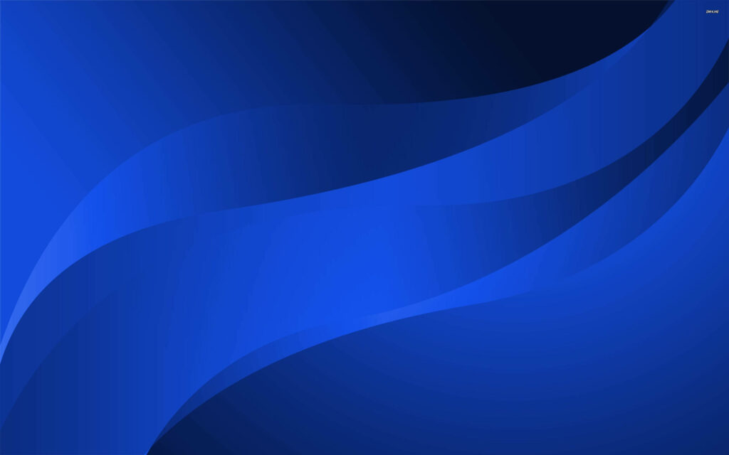 Deep blue waves flow on dark gradient background creating serene abstract sea-inspired wallpaper
