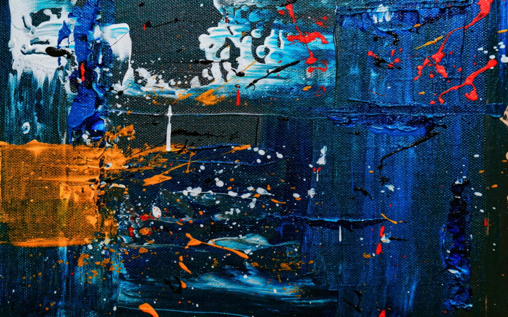 Blue Grunge Abstraction: Textured Canvas Artwork for 4K Wallpaper