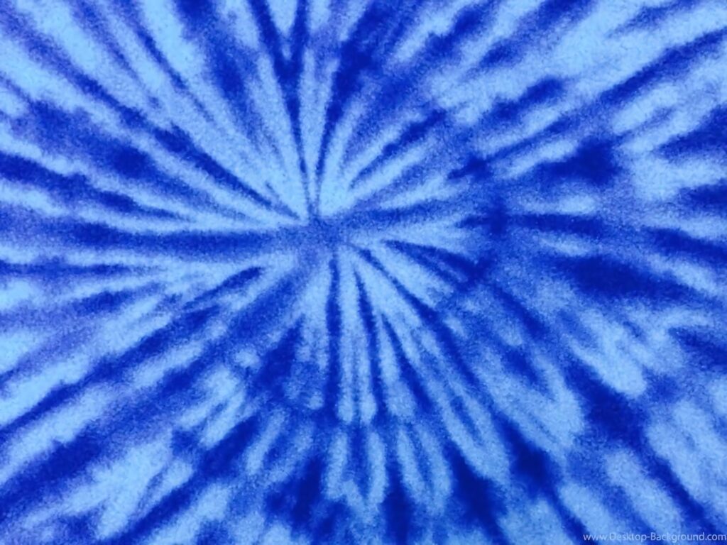 Blue tie-dye wallpaper with radiant starburst pattern in deep and light blue textured hues