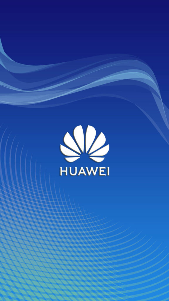 Surfing the Waves of Style with Huawei: Cool Blue Logo Wallpaper Design