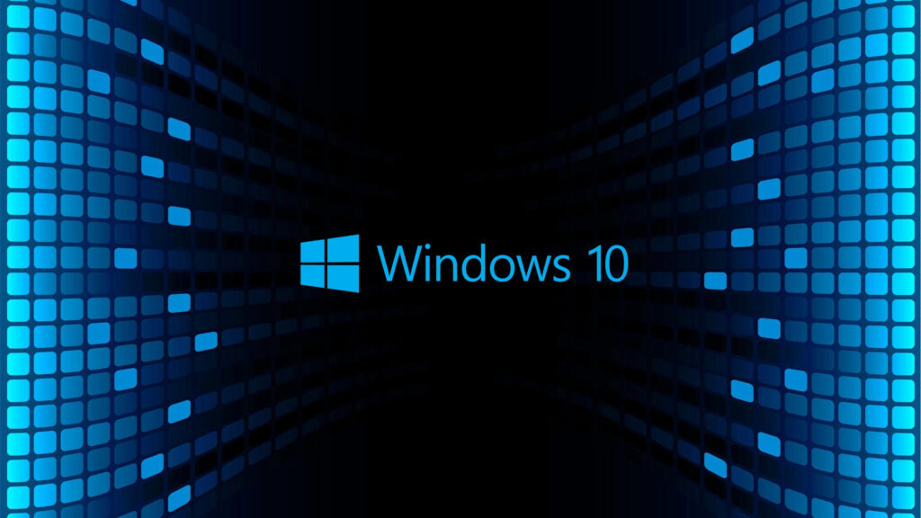 Windows 10 Blue Logo Embraced by Futuristic Blue Squares: HD Background Delight Wallpaper