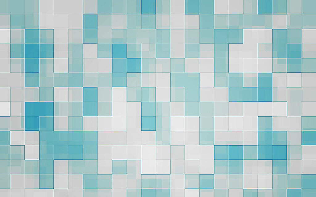 Blue Tetris Symphony: A Stunning Abstract Wallpaper in White and Blue