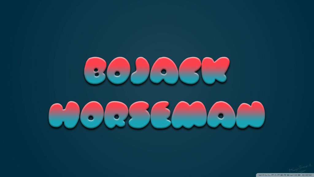 BoJack Horseman 3D text wallpaper dark background vibrant introspective animated series design