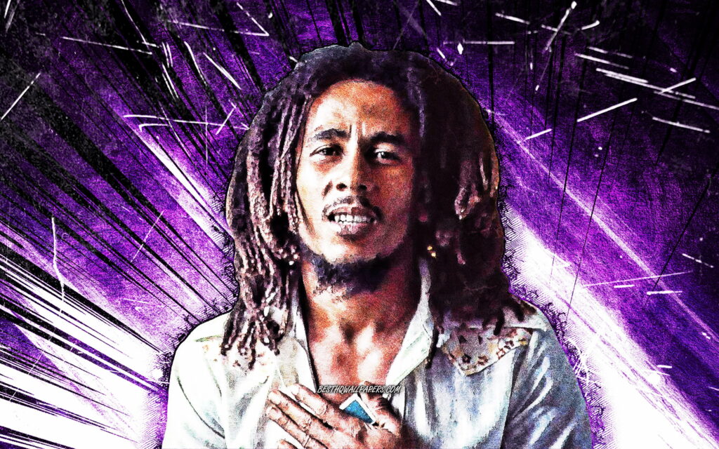 Soulful Rhythms: A Vibrant Tribute to Bob Marley's Musical Legacy Wallpaper