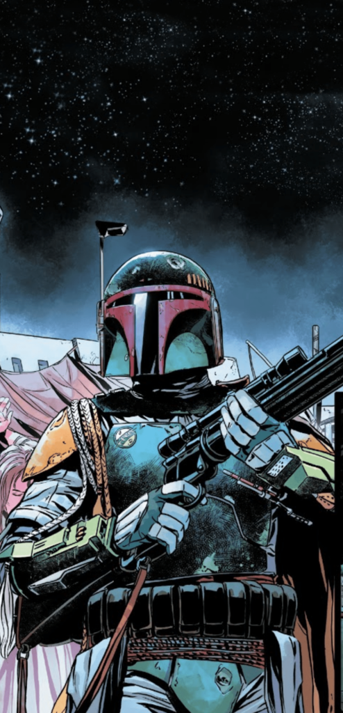 Boba Fett in Action: Iconic Star Wars Wallpaper Background