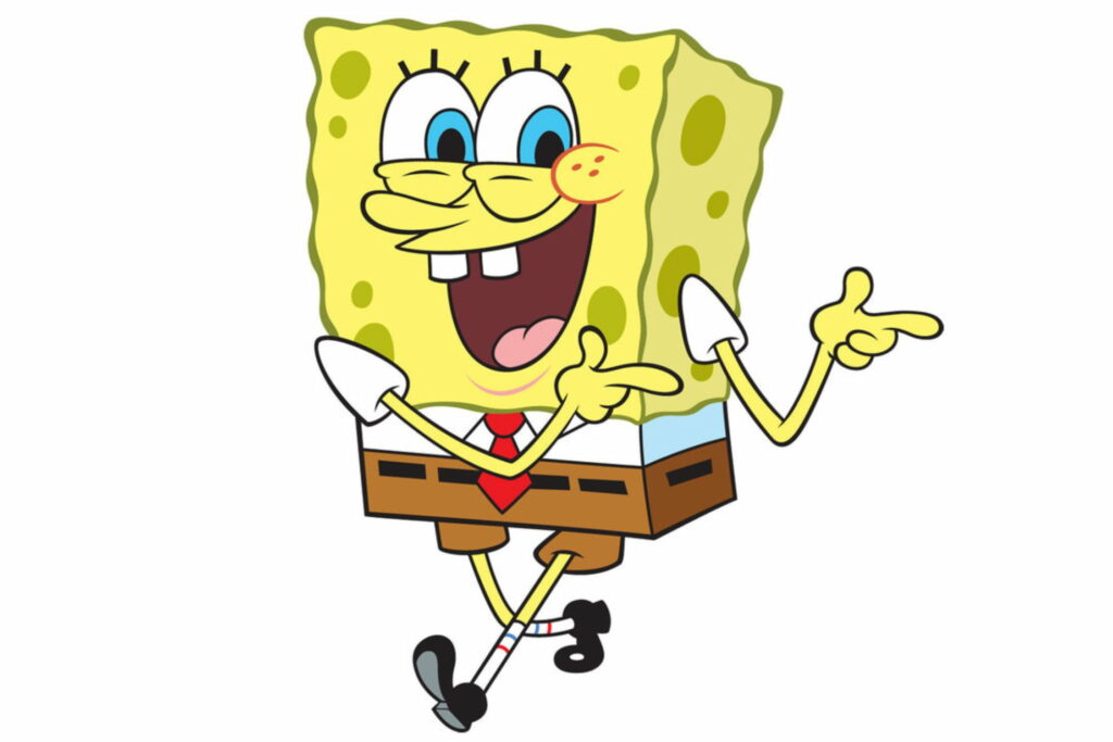 Bikini Bottom Delight: Vibrant SpongeBob QHD Wallpaper Leaves Bobbing with Joy
