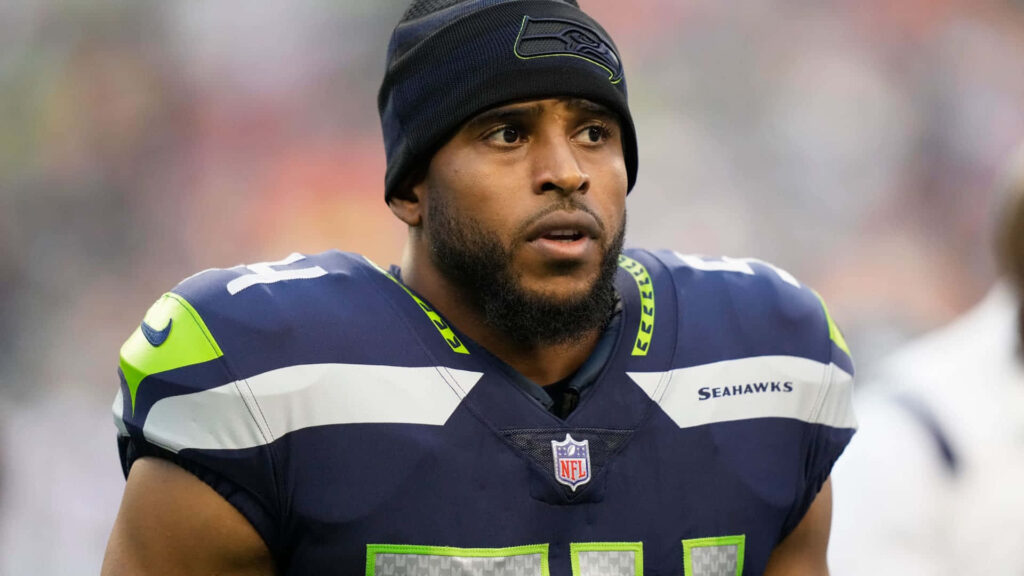 Bobby Wagner in Seattle Seahawks uniform game day intense focus dynamic football wallpaper background