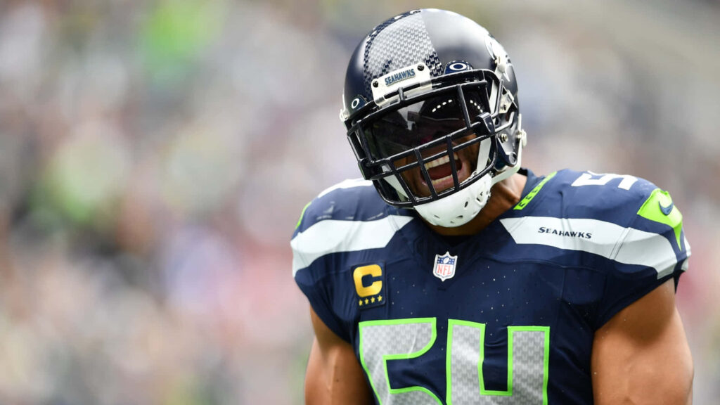 Bobby Wagner Seattle Seahawks game day action focused intense football player wallpaper