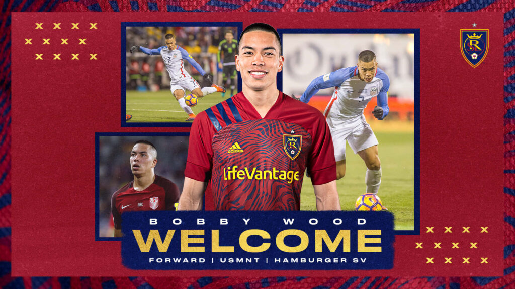 Bobby Wood Hamburg SV welcome poster vibrant wallpaper dynamic action forward soccer design