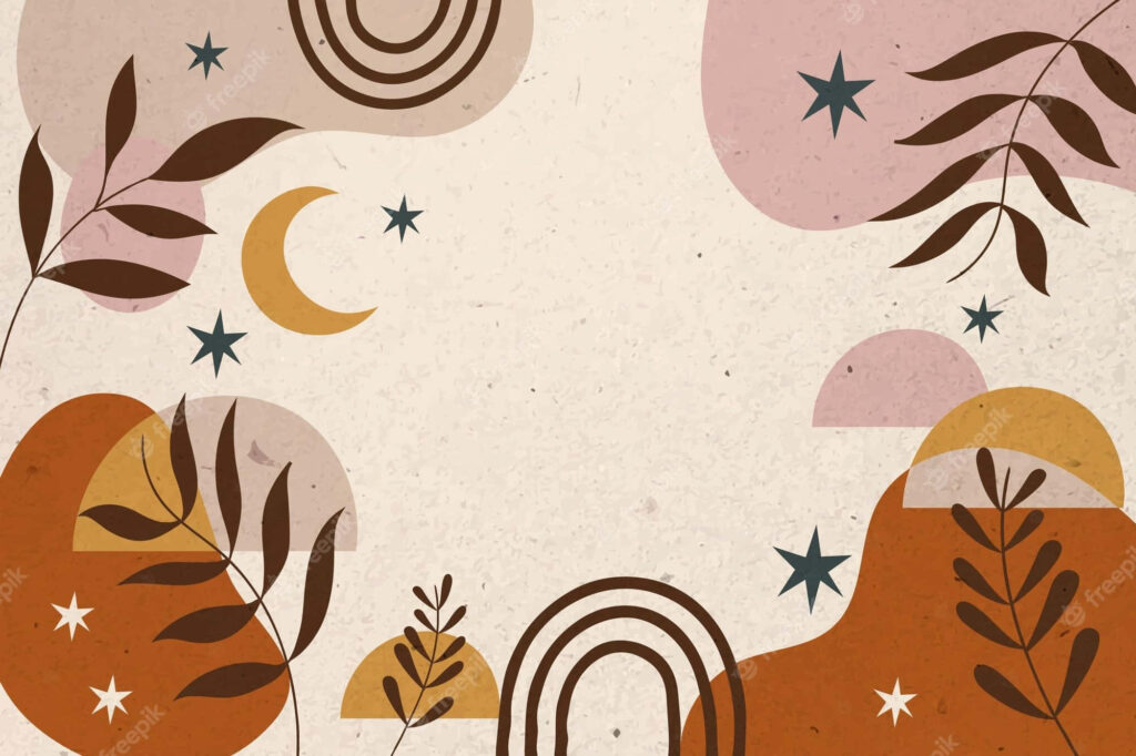 Boho Chic Wallpaper: Abstract Earthy Tones & Organic Shapes Design