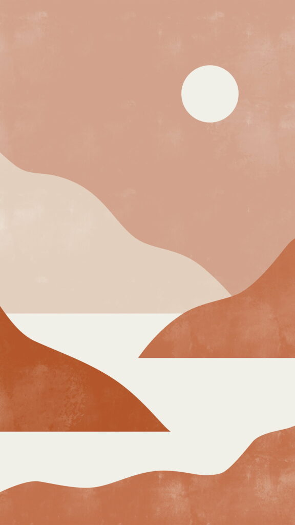 Boho Geometric Landscape: Minimalist Vector HD Phone Wallpaper