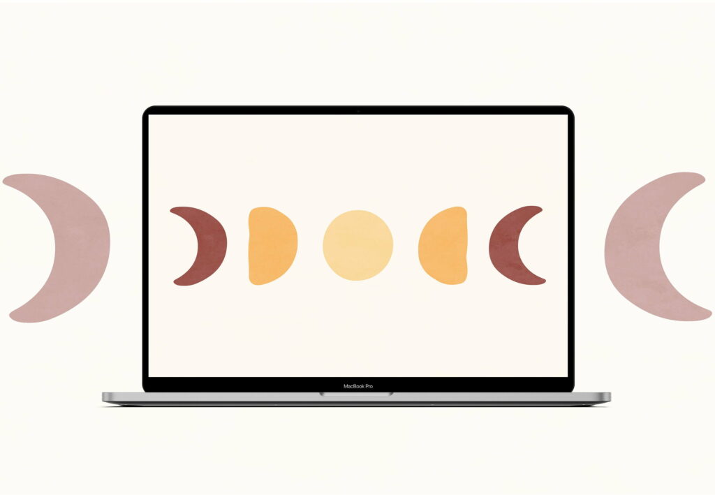 Luminous Lunar Tapestry: A High Definition Bohemian Moon Phase Wallpaper