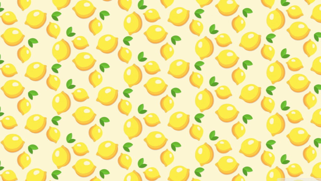 Boho Bliss: Vibrant Yellow Lemons Pattern in QHD Wallpaper