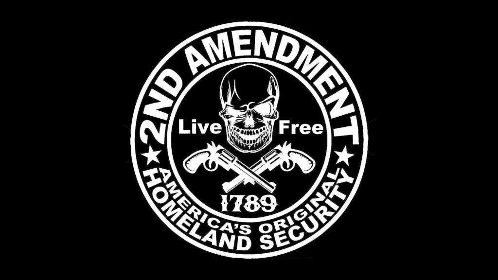 Bold 2nd Amendment Wallpaper: Freedom & Security Design with Skull