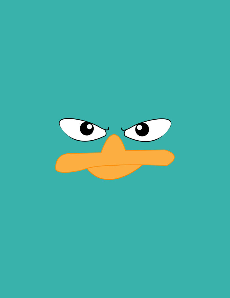 Angry Duck Face Wallpaper | Bold Teal Background Design