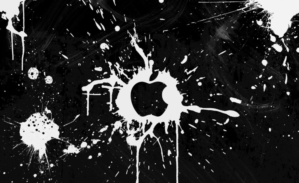 Bold Apple Logo Splash Wallpaper for Mac Enthusiasts