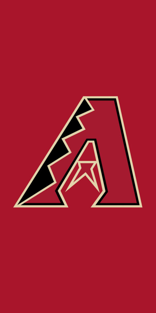 Bold red Arizona Diamondbacks wallpaper with black gold and red logo perfect for team fans
