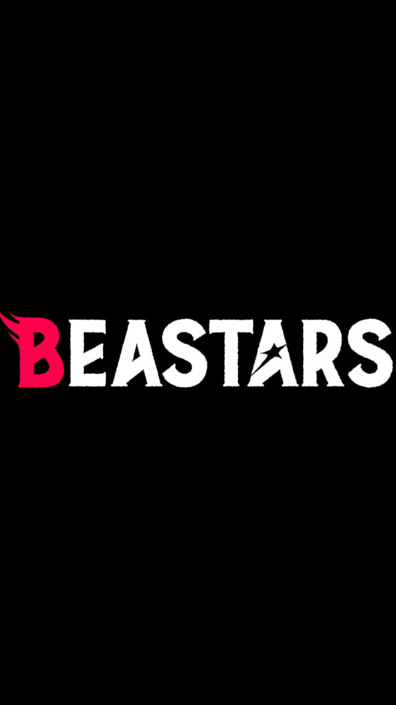 Minimalist Black Wallpaper: Bold Beastars Logo with Red B & Star