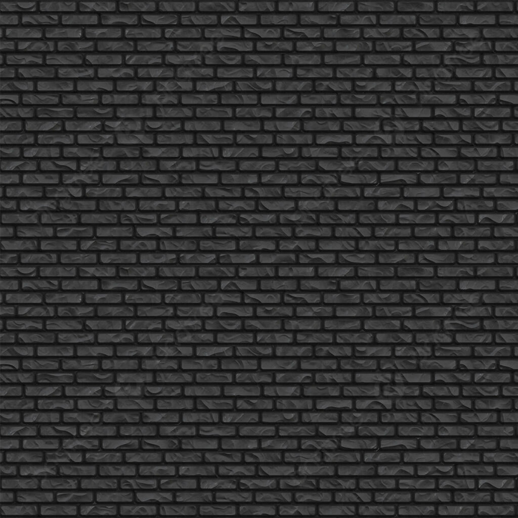 Bold Black Brick Texture Wallpaper: Unique Crumpled Design Background