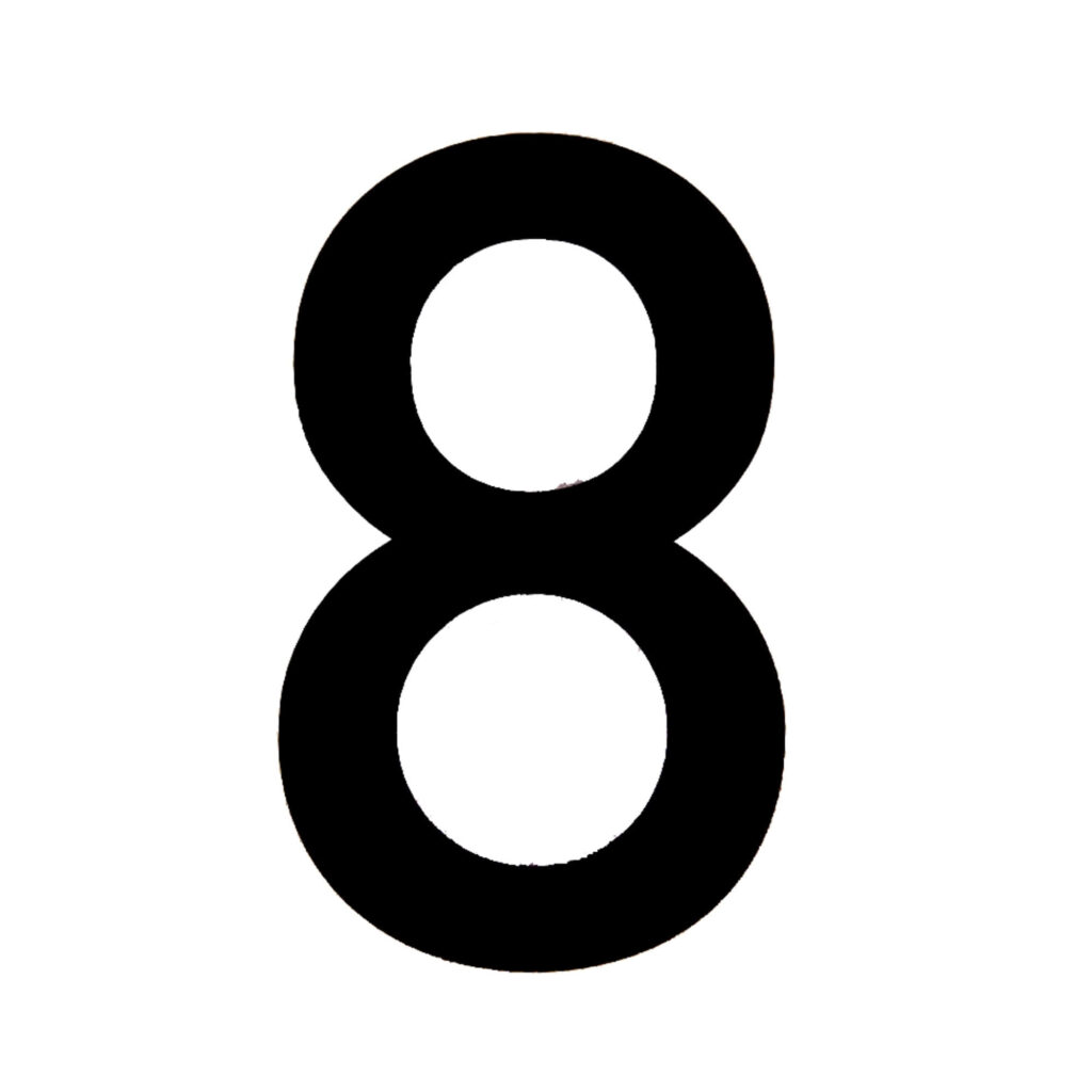 Bold Black Numeral 8 Wallpaper on Crisp White Background