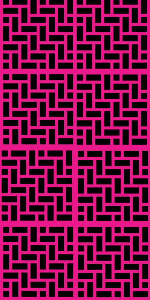 Bold Black and Pink Herringbone Wallpaper - Modern Geometric Design