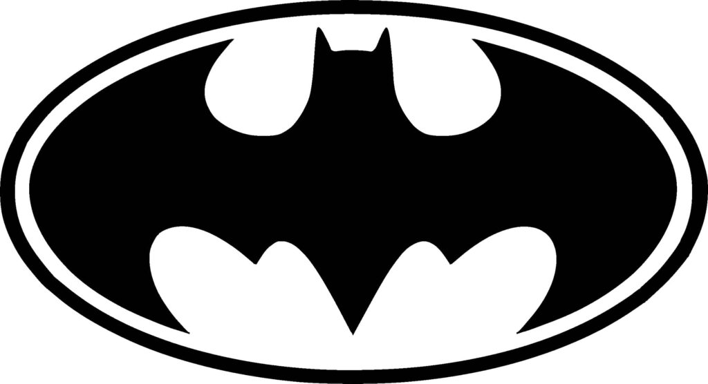 Bold Black and White Batman Logo Wallpaper - Minimalist Design