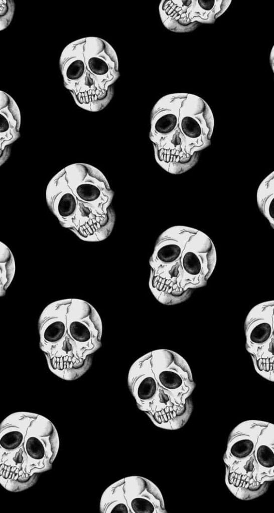 Bold Black and White Skull Wallpaper: Striking Abstract Design