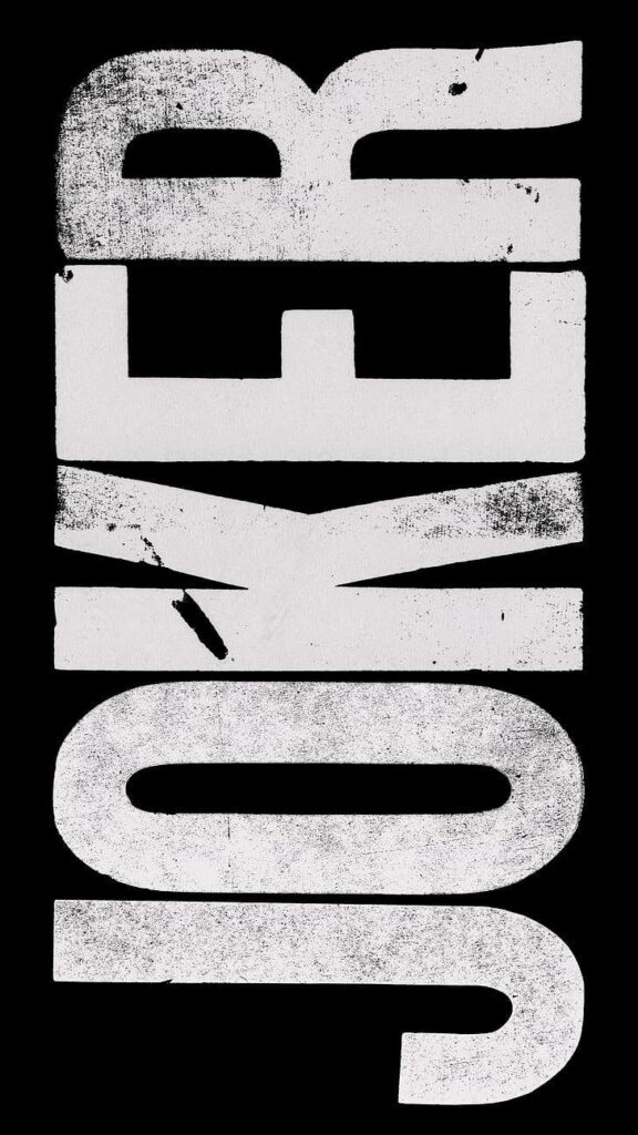 Bold JOKER Typography Wallpaper - Black & White Minimalist Design