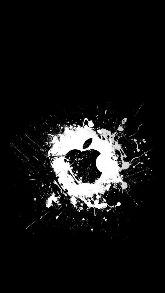 Minimalist iPhone Wallpaper: Black Background & White Apple Logo
