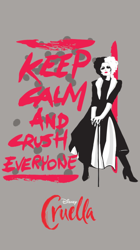 Fierce Cruella Keep Calm Wallpaper - Disney's Bold Design