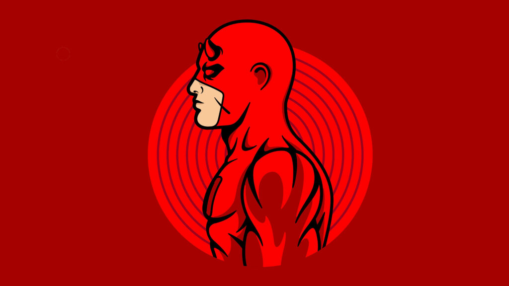 Bold Daredevil Sideview Wallpaper: Striking Abstract Red Design