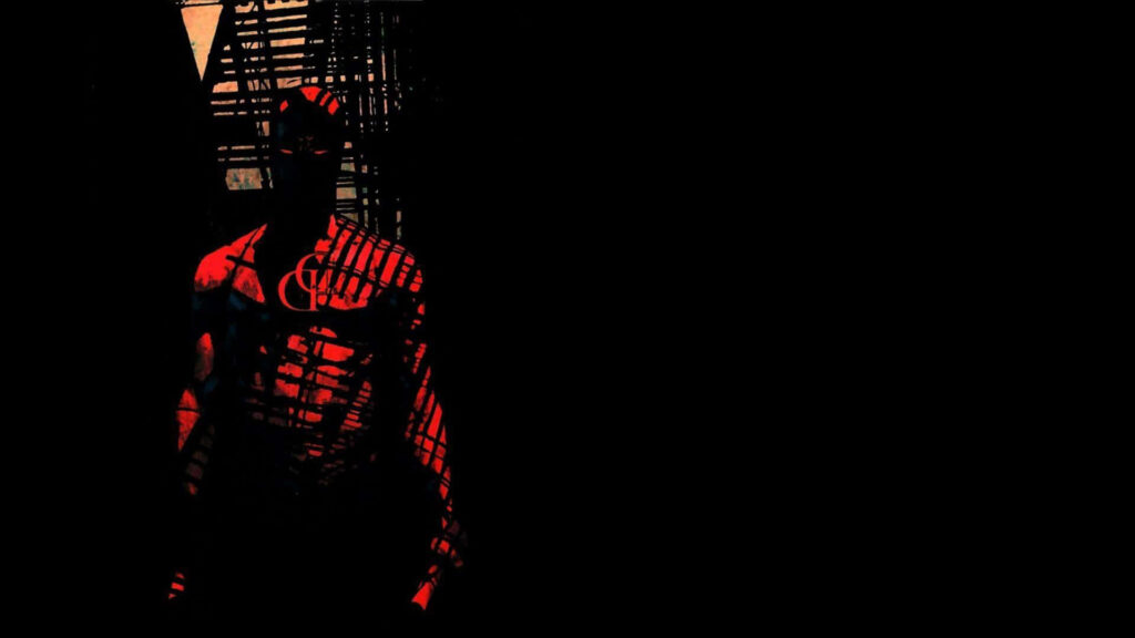 Bold Daredevil Wallpaper: Matt Murdock in Gritty Red & Black Cityscape