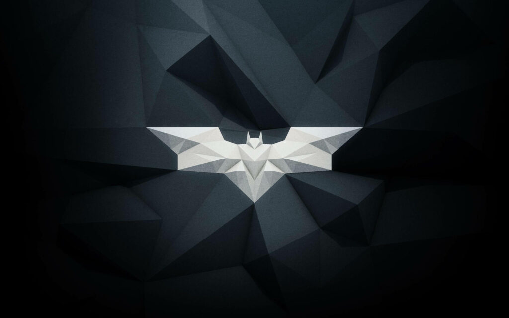 Batman logo geometric textured design on dark polygonal background modern wallpaper