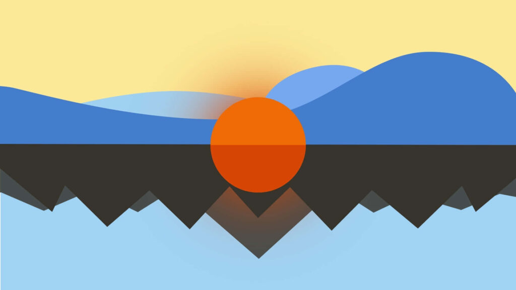 Bold Geometric Mountain Sunset Abstract Wallpaper Background
