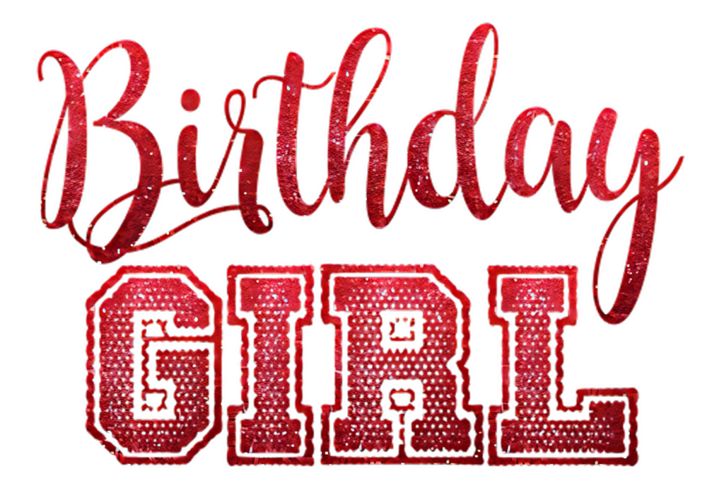 Festive Birthday Girl Wallpaper - Sparkly Red Text Background
