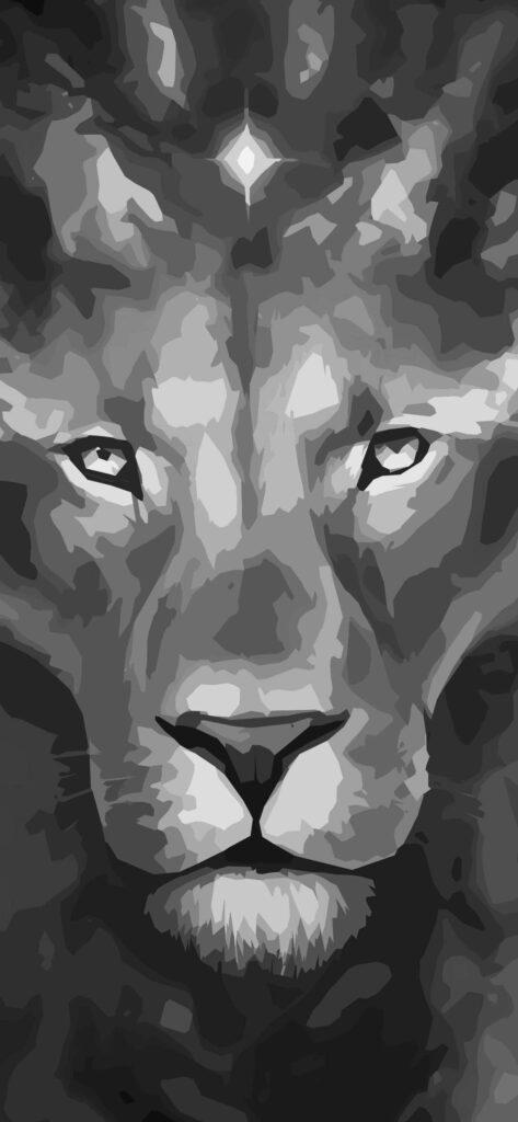 Majestic Grayscale Lion Wallpaper: Strength & Inspiration Background