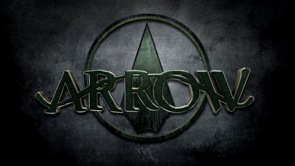 Bold Green Arrow Emblem Wallpaper for iPhone – Dark Textured Background