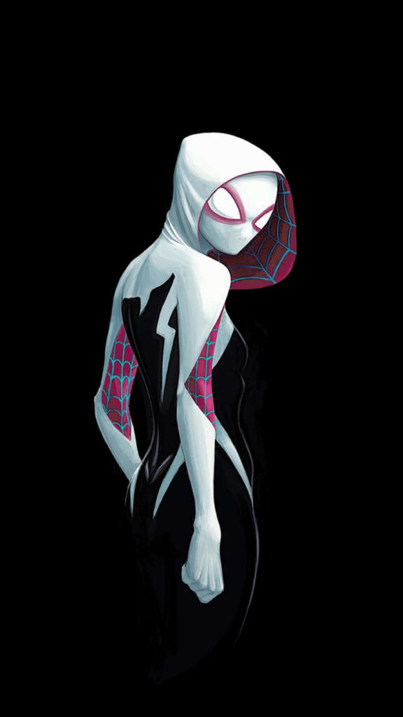 Bold Gwen Stacy as Spider-Woman: Iconic Wallpaper Background