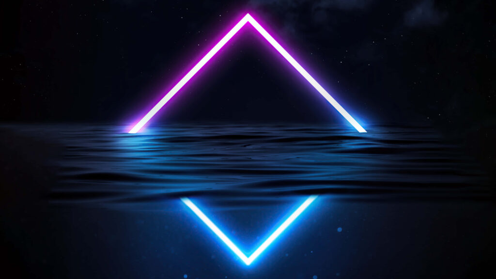Vibrant HD Neon Wallpaper: Bold Geometric Design on Dark Background