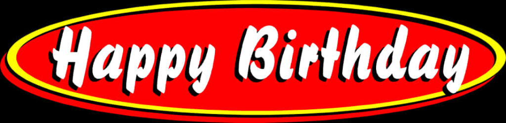 Happy Birthday Bold Script Wallpaper on Vibrant Red Background