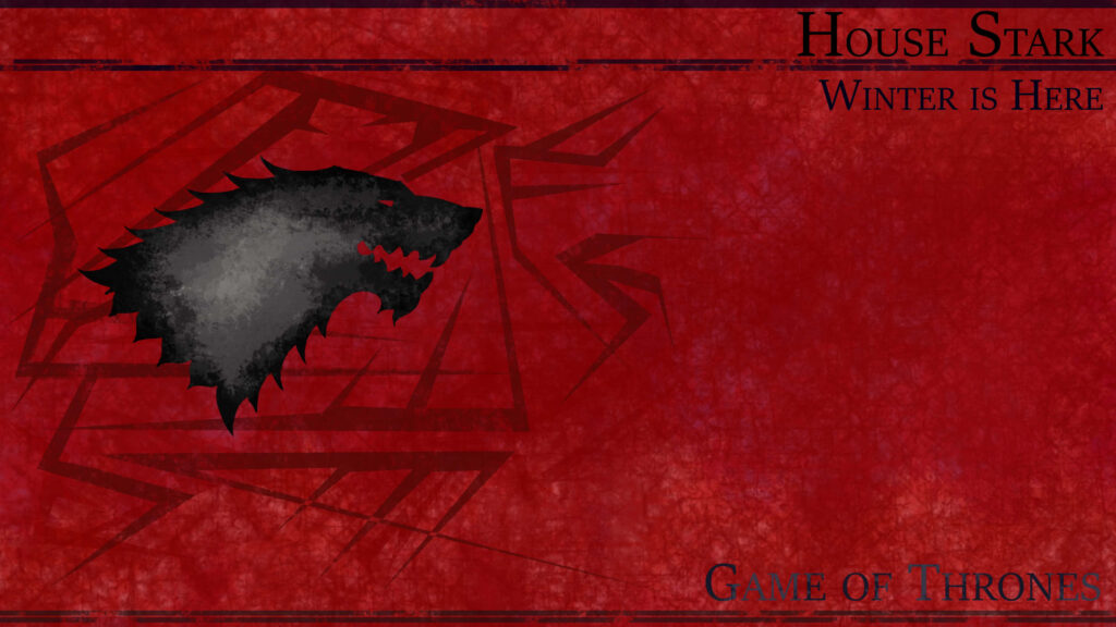Bold House Stark Wallpaper: Winter is Here with Direwolf Design