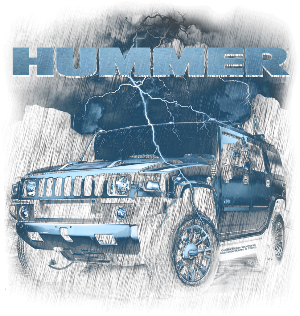 Powerful Hummer Wallpaper: Rugged Design Amidst Electric Storm