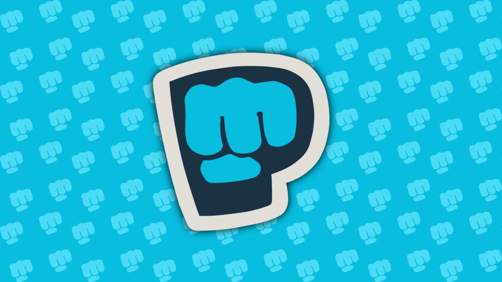 Bold Letter P Wallpaper with Fist Symbol on Light Blue Background