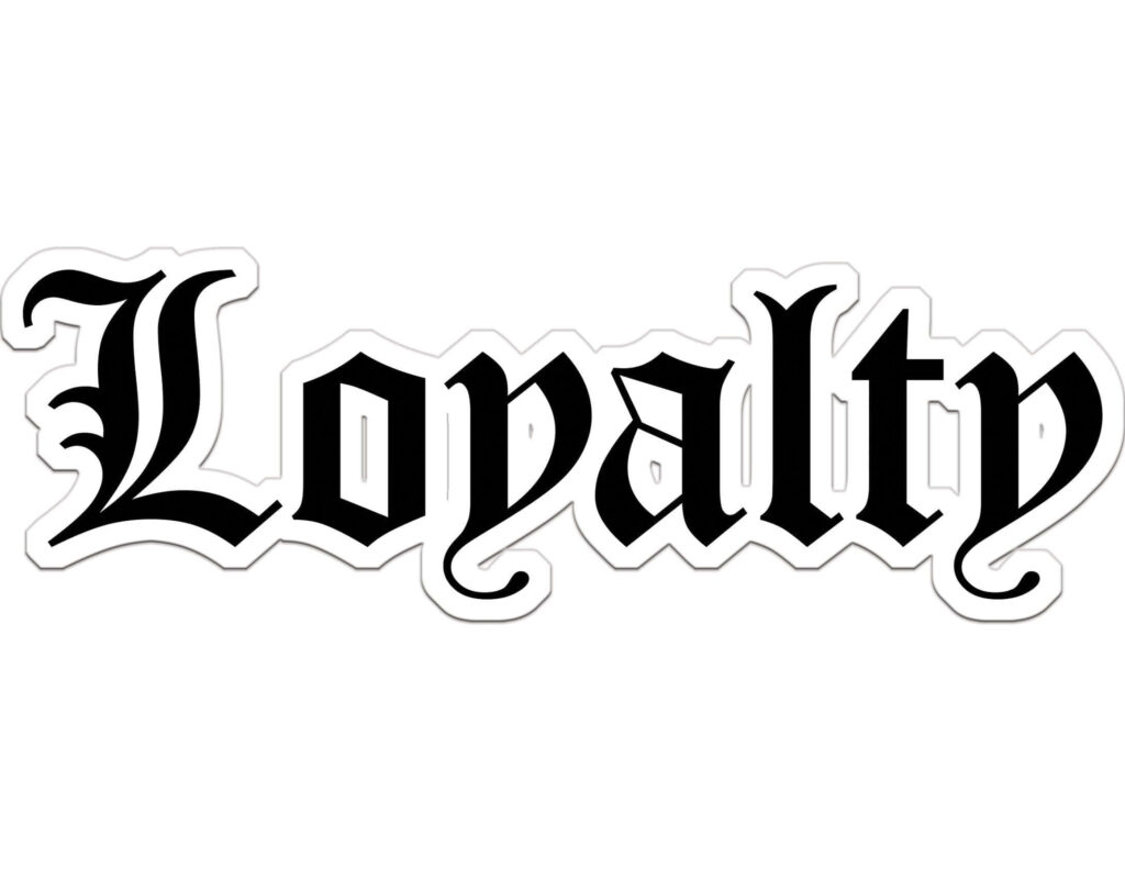 Bold Black & White Loyalty Wallpaper: Strength & Dedication Design