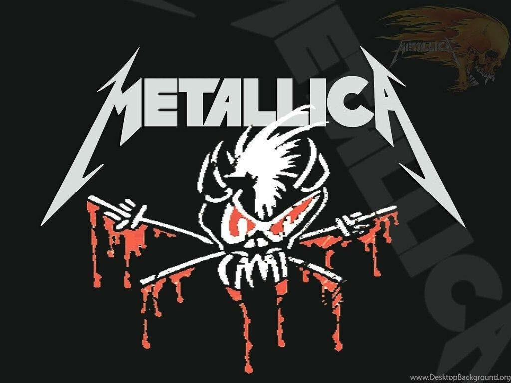 Bold Metallica Wallpaper: Iconic Logo & Edgy Skull Design