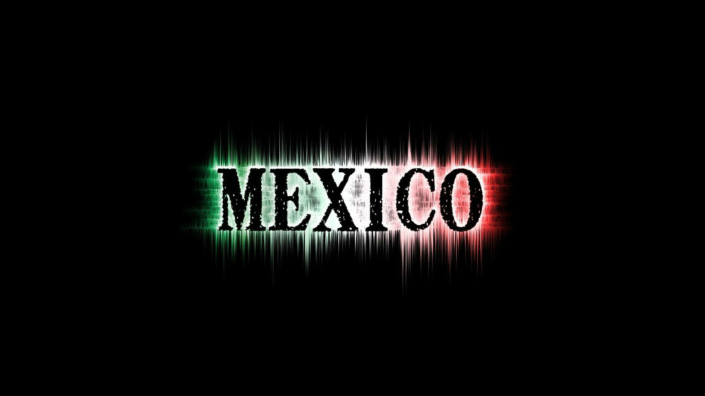 Bold Mexico Text Wallpaper: Festive Design in Flag Colors