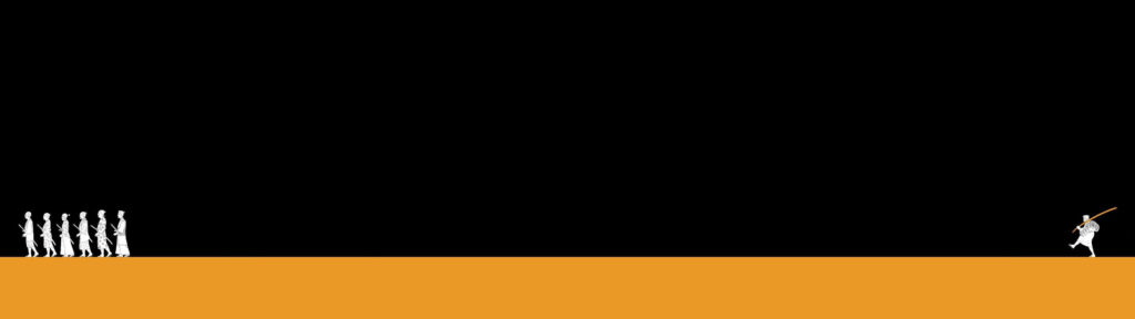 Bold Minimalist Wallpaper: Black Background & Striking Orange Strip