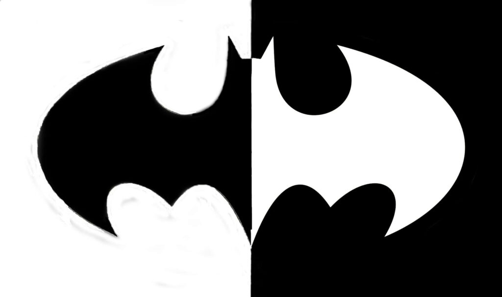 Striking Monochrome Bat-Symbol Wallpaper - Bold Dark Knight Background