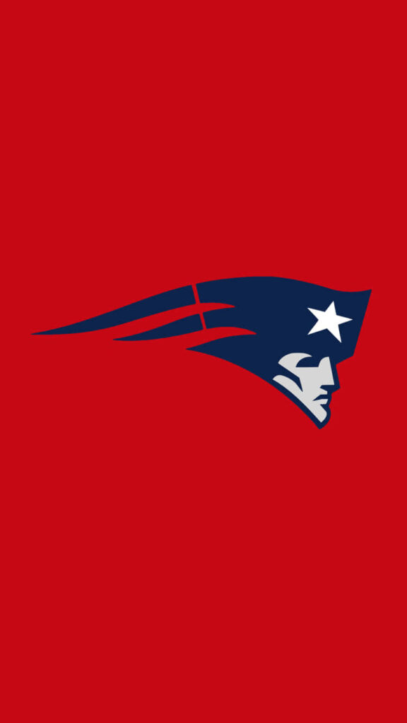 Bold New England Patriots Logo Wallpaper on Vibrant Red Background